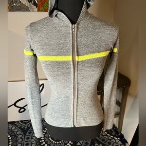 BeBe Grey Sweater with Lime Green stripe